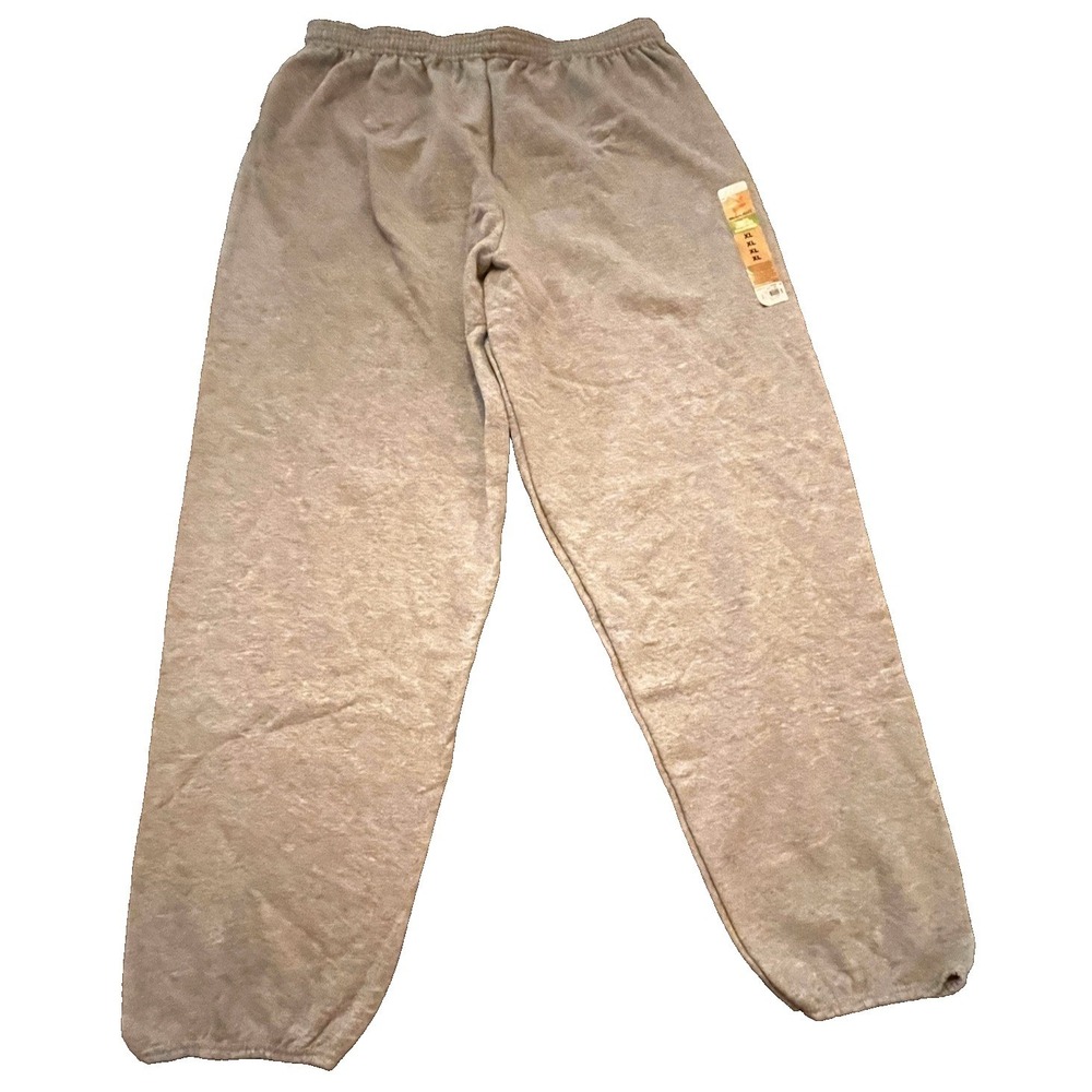 Hanes Mens EcoSmart Sweatpants Sz XL Gray Fleece Recycled Polyester Cinch F15